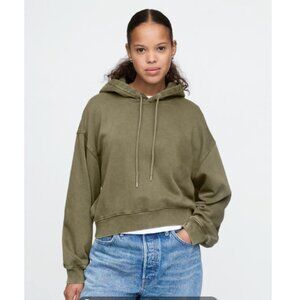 NWT Gap Vintage Soft Cropped Hoodie In Army Jacket Green - Petite